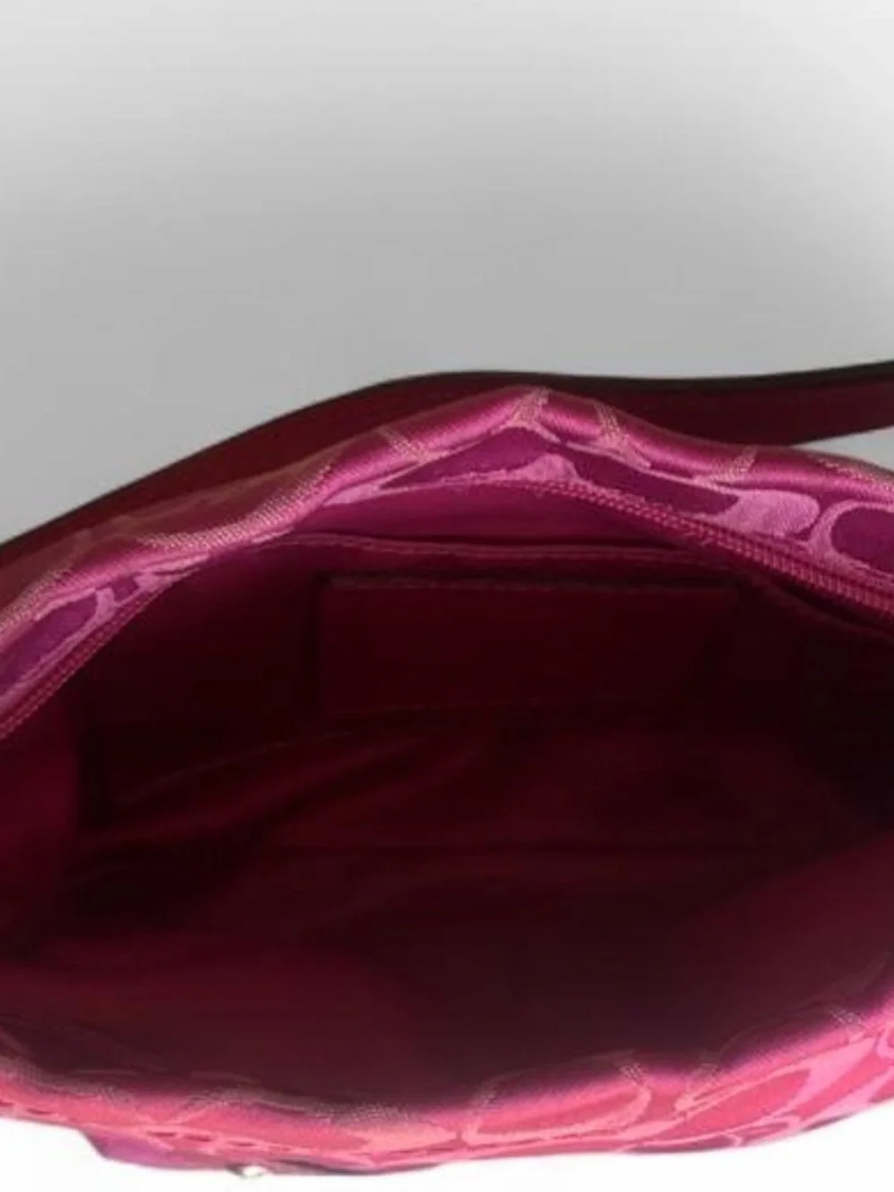 Vintage Coach Y2K Hot Pink Carly Mini Signature Hobo Shoulder Bag